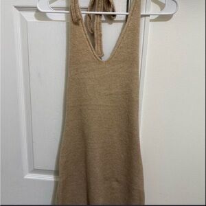 Princess Polly Tan Backless Knit Dress